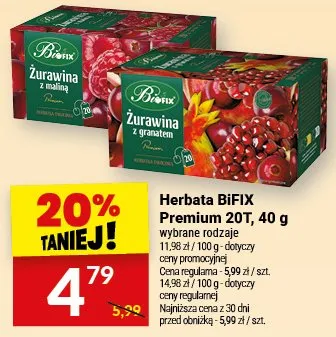 Herbata BIFIX Premium 20T, 40g promocja w Twój Market