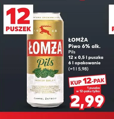 Piwo Łomża Pils 12-pak promocja w Kaufland