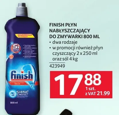 Płyn nabłyszczający do zmywarki Finish 800 ML promocja w Selgros