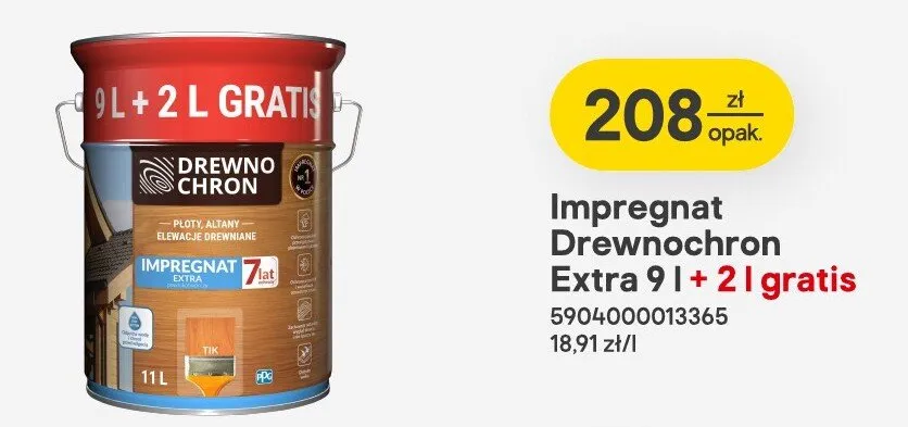 Impregnat Extra 9l + 2l gratis promocja w Castorama