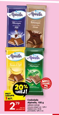 Czekolada Alpinella z nadzieniem miętowym promocja w Twój Market