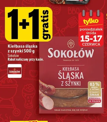 Kiełbasa śląska z szynki Sokołów promocja w TOPAZ