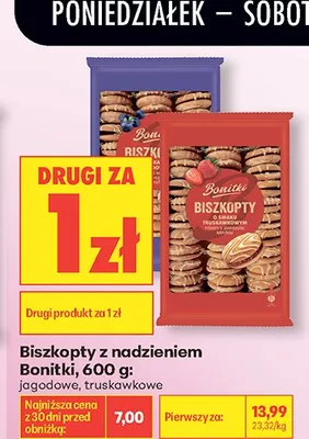 Biszkopty z nadzieniem Bonitki jagodowe promocja w Biedronka