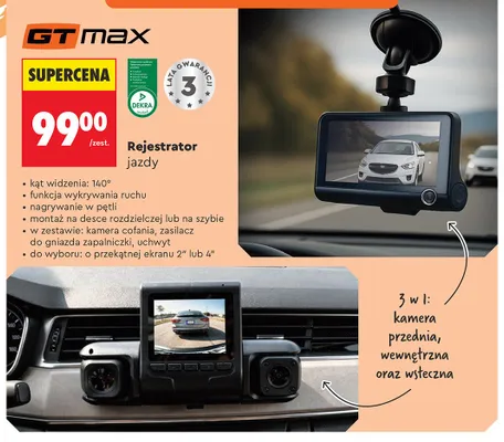 Rejestrator jazdy GT max promocja w Biedronka