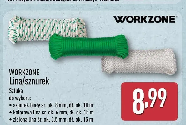 Zielona lina śr. ok. 3,5mm dł. ok. 15m WORKZONE promocja w Aldi