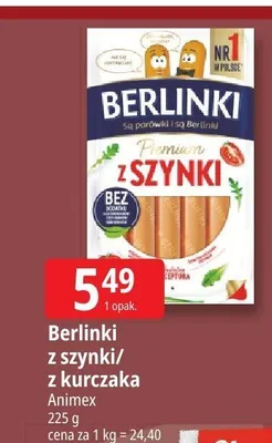 Parówki Berlinki z kurczaka promocja w Leclerc