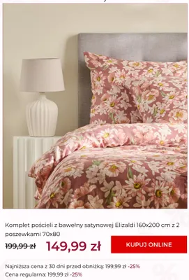 Komplet pościeli z bawełny satynowej home&you Elizaldi 160x200 cm z 2 poszewkami 70x80 promocja w home&you