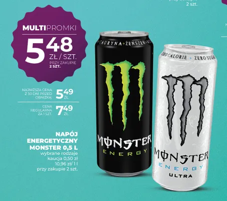 Napój energetyczny Monster Energy Ultra promocja w Duży Ben