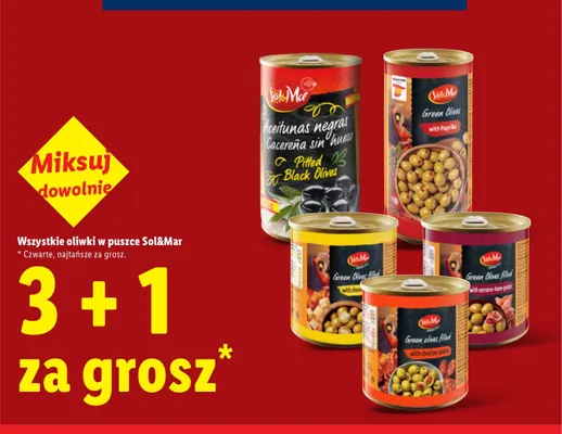 Oliwki zielone nadziewane pastą z szynki serrano Sol & Mar promocja w Lidl