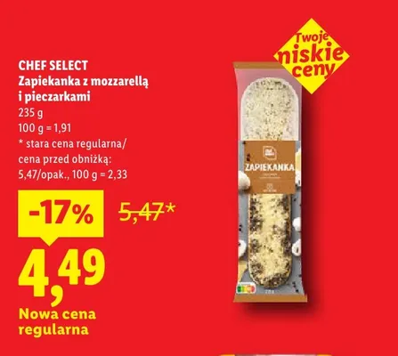 Zapiekanka z mozzarellą i pieczarkami Chef Select promocja w Lidl