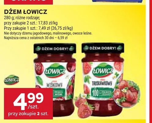 Dżem truskawkowy Łowicz promocja w Stokrotka