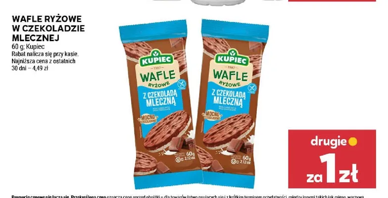 Wafle ryżowe w czekoladzie mlecznej Kupiec promocja w Stokrotka