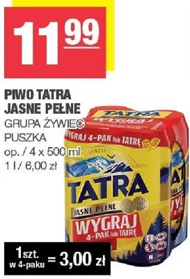 Piwo jasne pełne Grupa Żywiec puszka promocja w SPAR