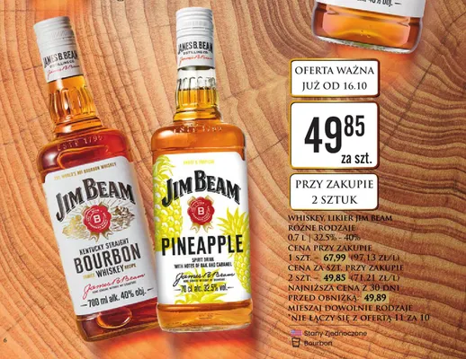 Whiskey Jim Beam promocja w Dino