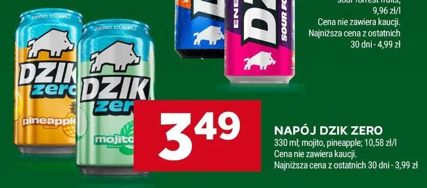 Napój Dzik Zero mojito promocja w Stokrotka