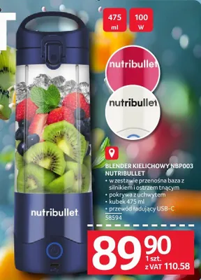 Blender kielichowy NUTRIBULLET BLENDER KIELICHOWY NBP003 promocja w Selgros