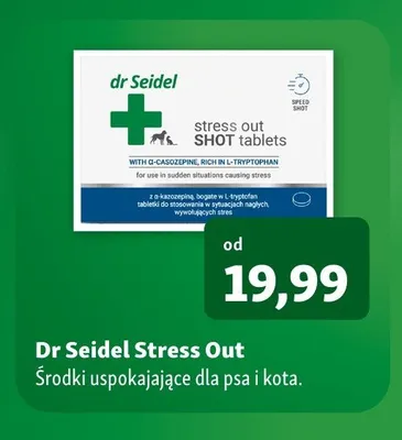 Środki uspokajające dla psa i kota Dr Seidel Stress Out promocja w MAXI ZOO