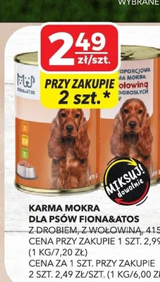 Karma mokra dla psów FIONA&ATOS promocja w Top Market