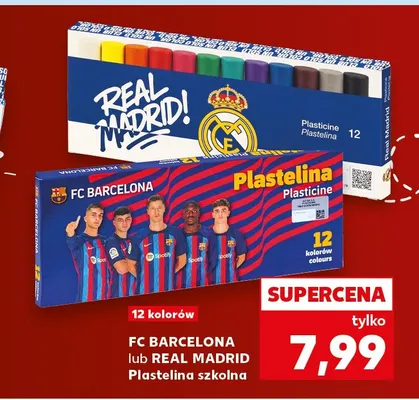 Plastelina szkolna FC Barcelona 12 kolorów promocja w Kaufland