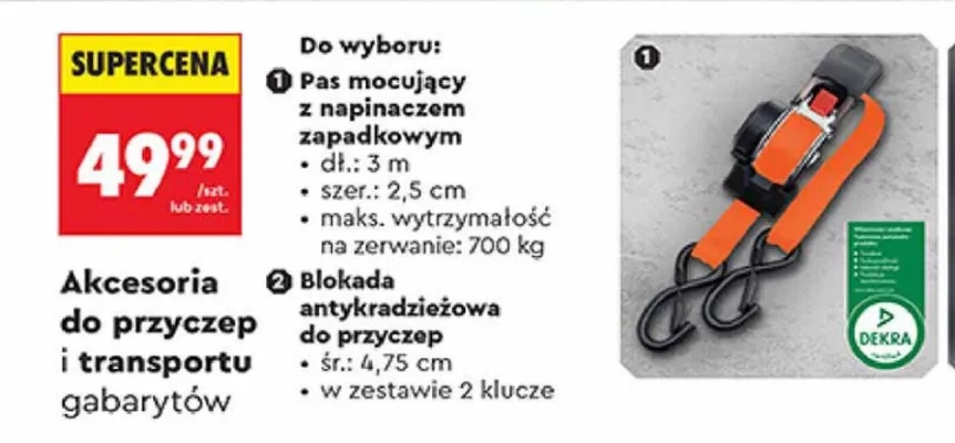 Pas mocujący z napinaczem zapadkowym promocja w Biedronka