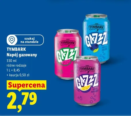Napój gazowany Tymbark Gazzz arbuz promocja w Lidl