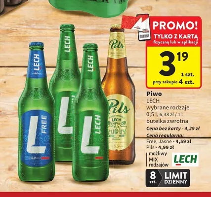 Piwo Lech Pils promocja w Intermarche