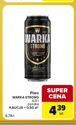 Piwo Warka Strong promocja w Carrefour Market