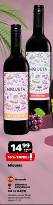 Wino czerwone Miqueta półsłodkie promocja w Netto