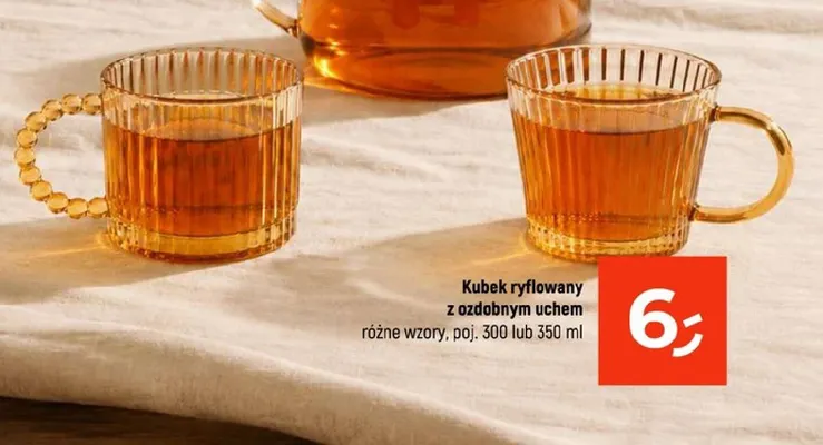 Kubek ryflowany z ozdobnym uchem 300 ml promocja w Dealz