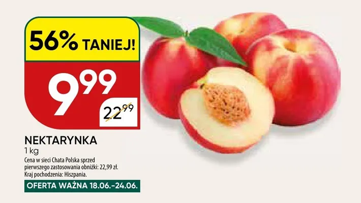 Nektarynka Hiszpania promocja w Chata Polska