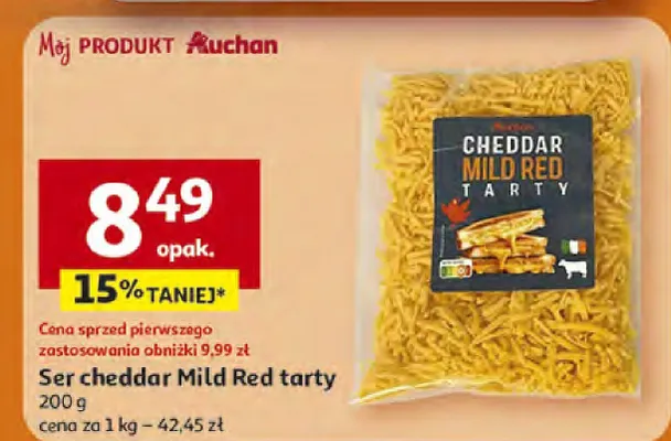 Ser cheddar Mild Red tarty Auchan promocja w Auchan