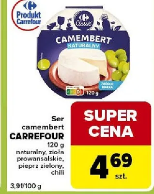 Ser camembert naturalny, zioła prowansalskie, pieprz z zielony, chili promocja w Globi