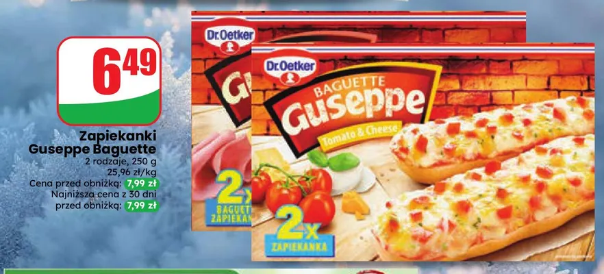Zapiekanki Guseppe Baguette Tomato & Cheese Dr.Oetker promocja w Dino
