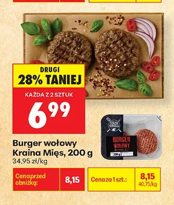Burger wołowy Kraina Mięs promocja w Biedronka