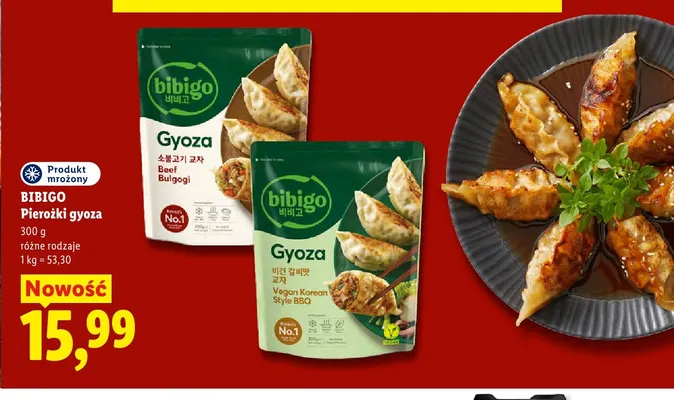Pierożki gyoza Vegan Korean Style BBQ Bibigo promocja w Lidl