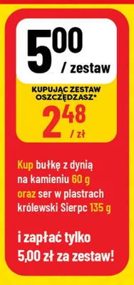 Zestaw bułka z dynią na kamieniu + ser w plastrach Królewski Sierpc promocja w POLOmarket