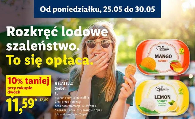 Sorbet mango Gelatelli promocja w Lidl