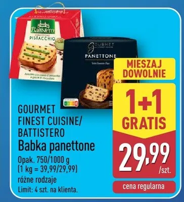 Babka panettone Gourmet Finest Cuisine/Battistero promocja w Aldi