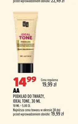 Podkład do twarzy AA Ideal Tone promocja w Drogerie Natura