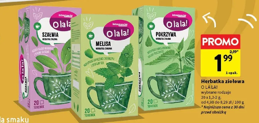 Herbatka ziołowa wybrane rodzaje promocja w Intermarche