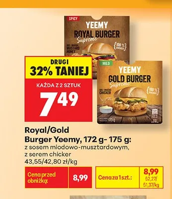 Burger Royal Yeemy z sosem miodowo-musztardowym promocja w Biedronka