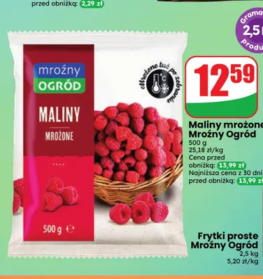 Maliny mrożone Mroźny Ogród promocja w Dino