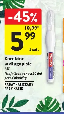 Korektor w długopisie BIC promocja w Intermarche