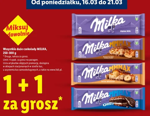 Czekolada 1+1 za grosz promocja w Lidl