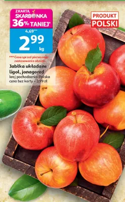 Jabłka układane ligol, jonagored promocja w Auchan