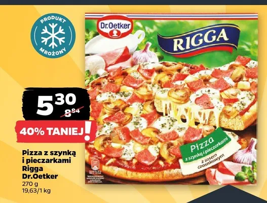 Pizza z szynką i pieczarkami Rigga promocja w Netto