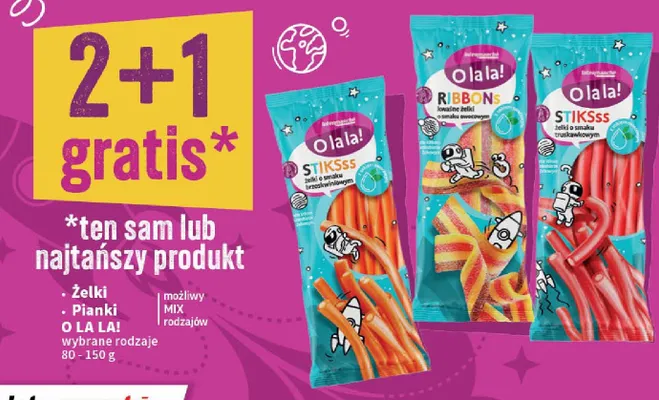 Żelki Ribbons wstążeczki o smaku waniliowo-truskawkowym promocja w Intermarche