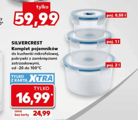 Komplet pojemników do kuchenki mikrofalowej Silvercrest promocja w Kaufland