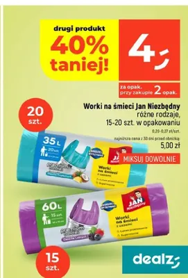 Worki na śmieci Jan Niezbędny promocja w Dealz