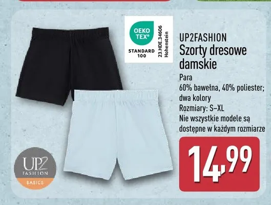 Szorty dresowe damskie UP2FASHION promocja w Aldi